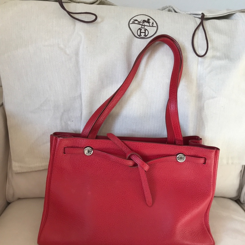 Hermes Authentic Open Tote Red Leather - Picture 8 of 8